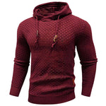 Zaitun Mens Hooded Sweatshirt Long Sleeve Solid Knitted Hoodie Pullover Sweater