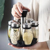 1 Set Stainless Steel Seasoning Bottle, Rotating Base Transparent Spice Bottle, Kitchen Seasoning Utensils