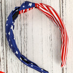 Multicolor American Flag Bow Knot Wide Headband