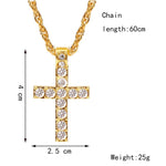 Cross Pendant Necklaces For Women Men Punk Hiphop Rope Chain On Neck Rapper Jewelry