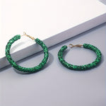 Dark Green St. Patricks Fashion Daring Sequin Loop Earrings