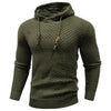 Zaitun Mens Hooded Sweatshirt Long Sleeve Solid Knitted Hoodie Pullover Sweater