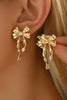 Gold Bow Knot Plated Alloy Stud Earrings