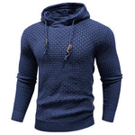 Zaitun Mens Hooded Sweatshirt Long Sleeve Solid Knitted Hoodie Pullover Sweater