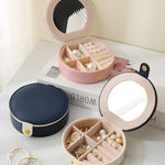 Light Pink Jewelry Organizer Cases with Mirror