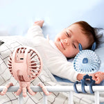 Fan for Cart Stroller Fan Portable Outdoor Fan Clip on for Baby 600Mah USB Rechargeable Handheld Electric Fan for Home 3 Speeds