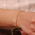 Clavicle Chain Stainless Steel Plated 18K Water Wave Chain Bracelet