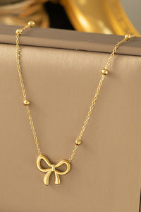 Gold Bowknot Pendant Plated Choker Necklace