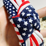 Navy Blue Flag Day Knotted Headband