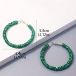 Dark Green St. Patricks Fashion Daring Sequin Loop Earrings