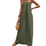 Casual Tube Top Jumpsuit Solid Color