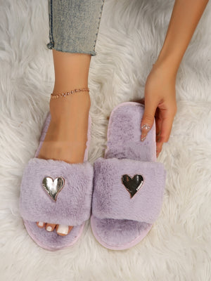 Fluffy Slipper Fall Winter Warm Home Fur Furry Slippers Women Plush Shoes Indoor House Fuzzy Flip Flops Female Padded Fleece Living Bedroom