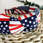 Navy Blue Flag Day Knotted Headband