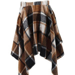 Women'S Plaid Print Asymmetrical Hem Skirt, Casual High Waist Short Skirt for Fall & Winter, Women'S Bottoms for Daily Wear