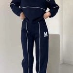 Womens 2 Piece Outfits Lounge Hoodless Pullover Sweatshirt Sweatsuit Sets Sweatshirt Baggy Fashion Sweatpants With Pockets