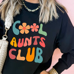 Black Floral COOL AUNTS CLUB Graphic Pullover Sweatshirt