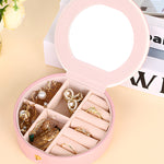 Light Pink Jewelry Organizer Cases with Mirror