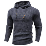 Zaitun Mens Hooded Sweatshirt Long Sleeve Solid Knitted Hoodie Pullover Sweater