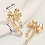 Gold Bow Knot Plated Alloy Stud Earrings